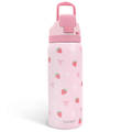 Pink Strawberry VividPop | Push-button Lid Water Bottle 32oz
