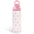 Pink Tulip VividPop | Push-button Lid Water Bottle 32oz
