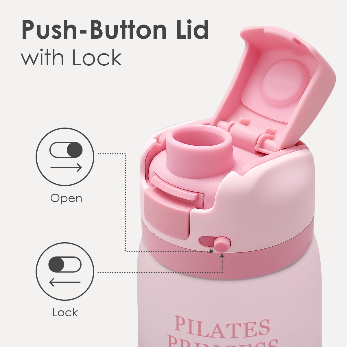 Pink Pilates VividPop | Push-button Lid Water Bottle 32oz