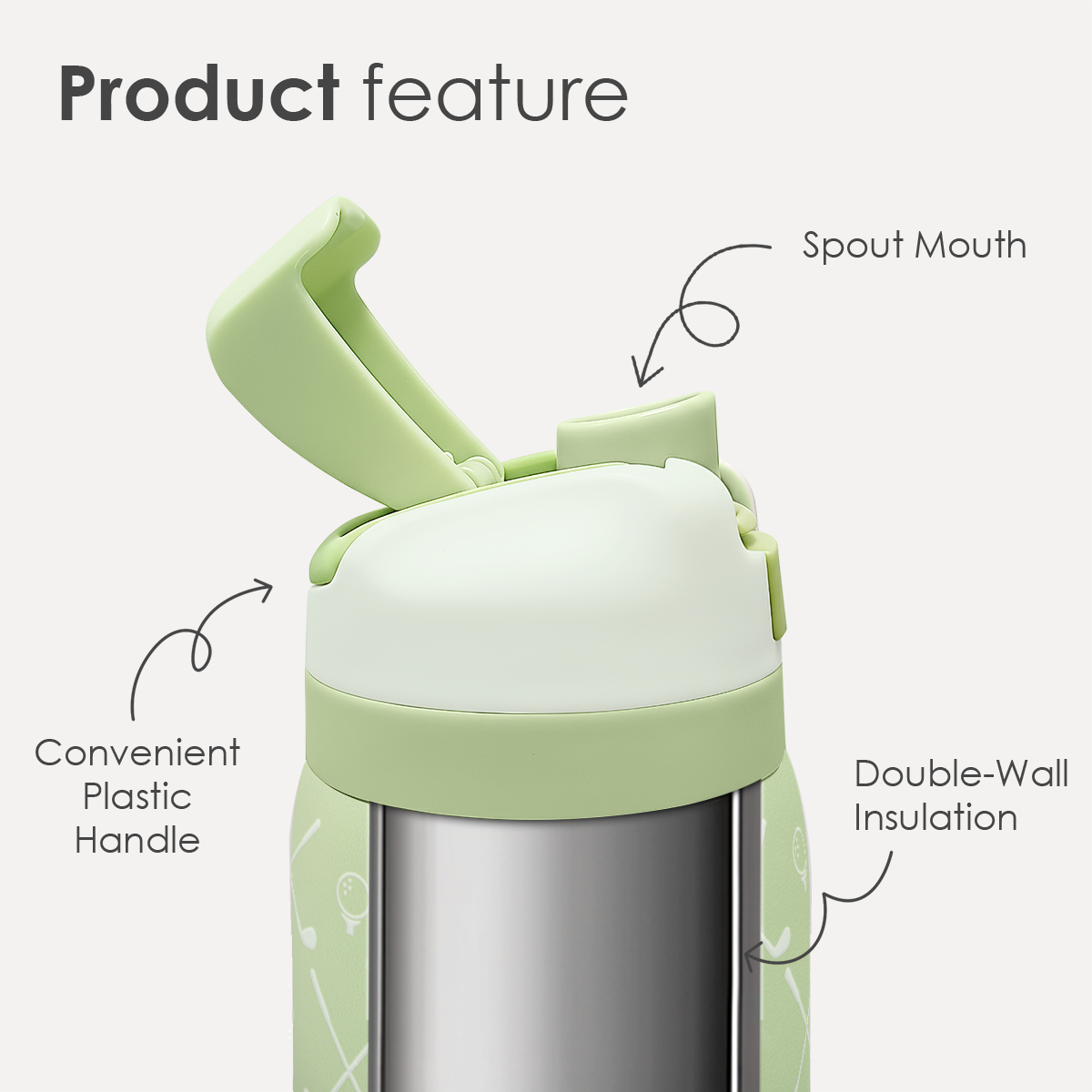 Green Golf VividPop | Push-button Lid Water Bottle 32oz
