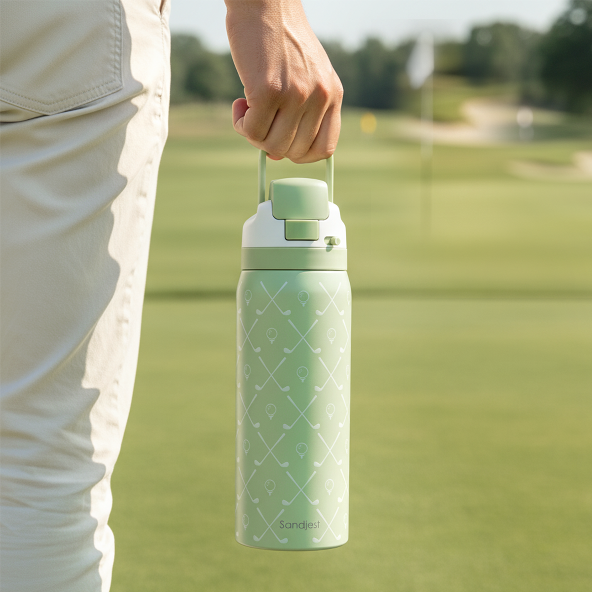 Green Golf VividPop | Push-button Lid Water Bottle 32oz