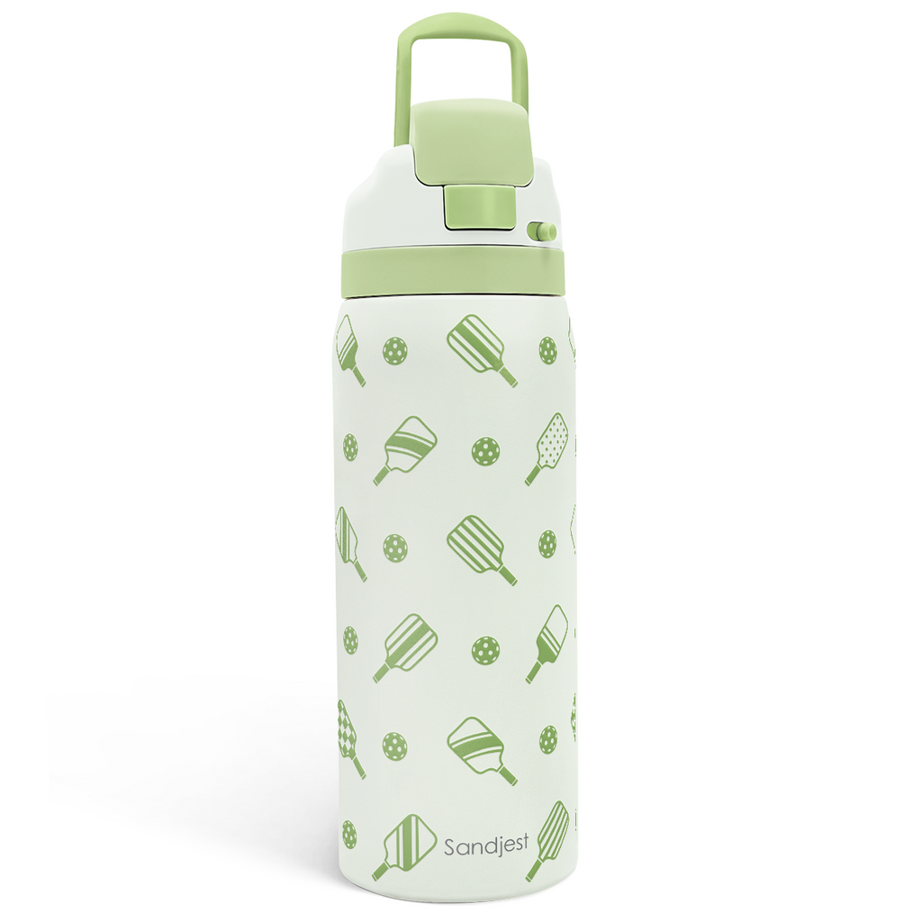 Green Pickleball VividPop | Push-button Lid Water Bottle 32oz