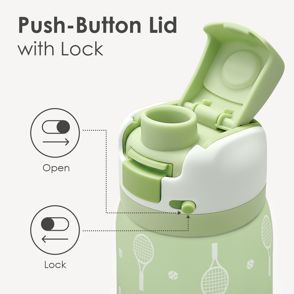 Green Tennis VividPop | Push-button Lid Water Bottle 32oz
