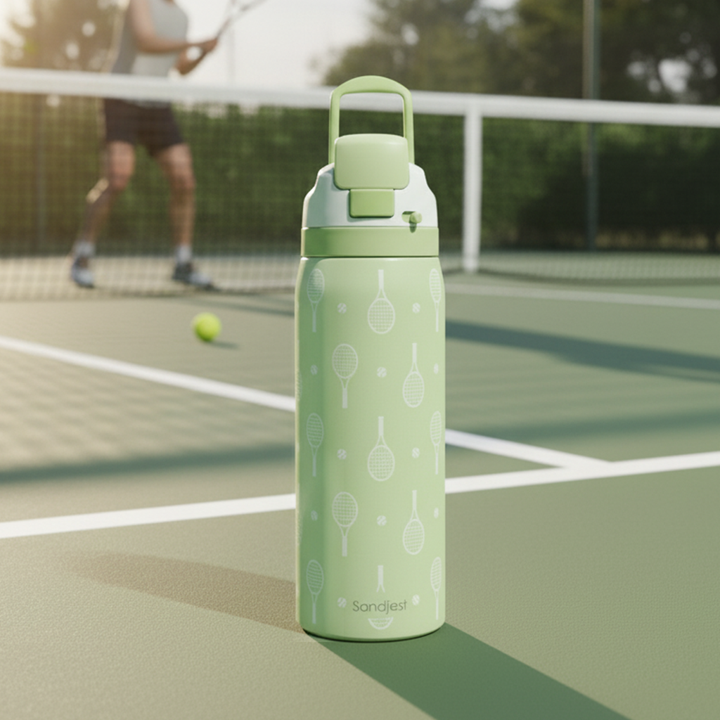 Green Tennis VividPop | Push-button Lid Water Bottle 32oz