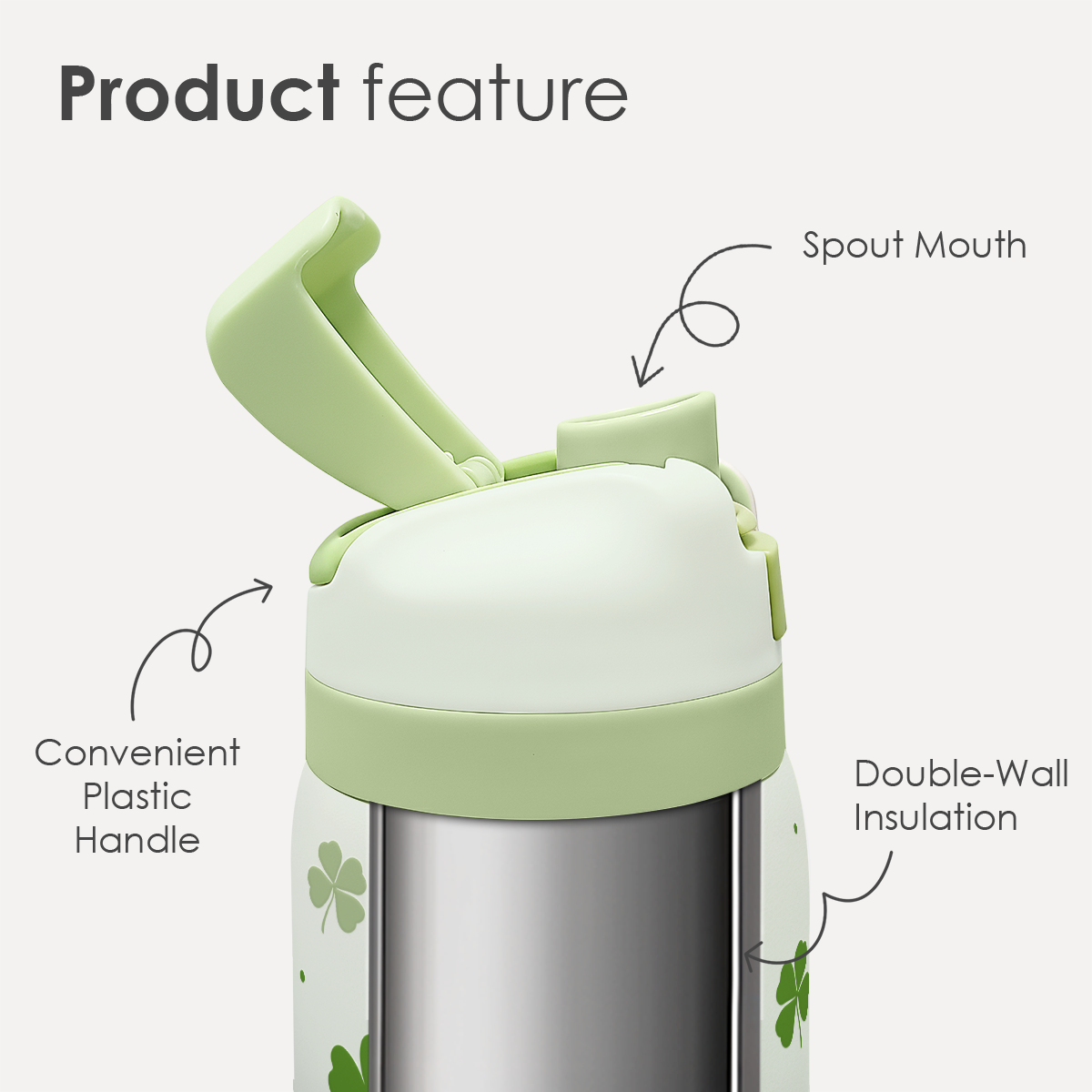 Green Shamrock VividPop | Push-button Lid Water Bottle 32oz