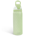 Green Polka Dots VividPop | Push-button Lid Water Bottle 32oz