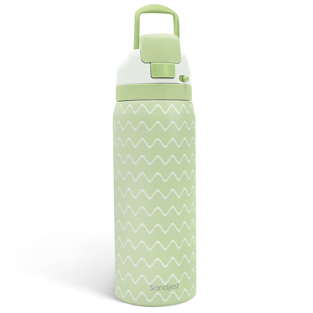 Green Wave VividPop | Push-button Lid Water Bottle 32oz