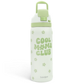 Green Cool Mom Club VividPop | Push-button Lid Water Bottle 32oz