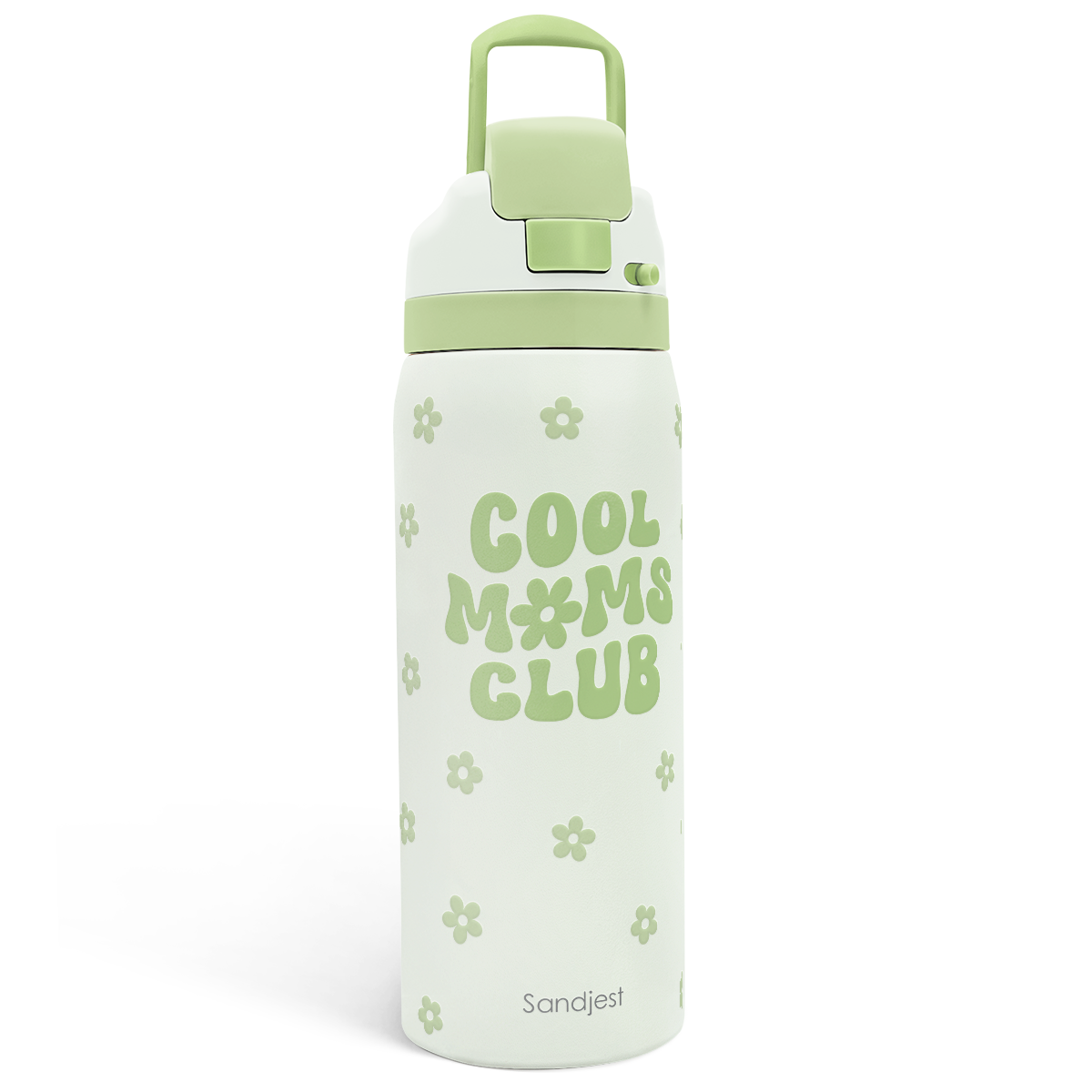 Green Cool Mom Club VividPop | Push-button Lid Water Bottle 32oz