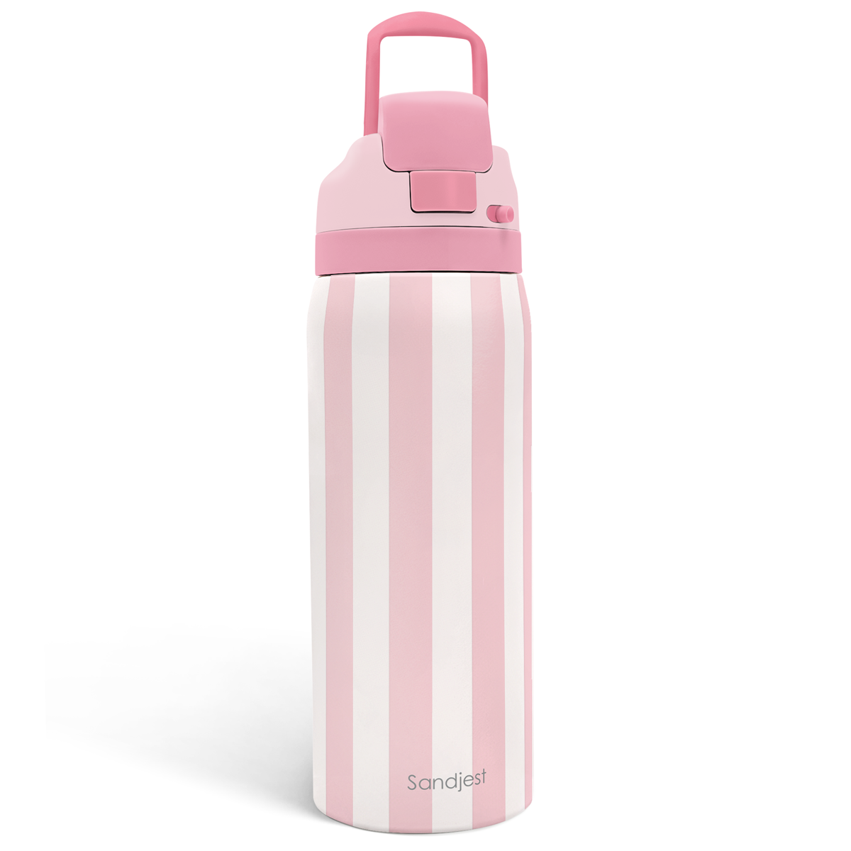 Pink Stripe VividPop | Push-button Lid Water Bottle 32oz