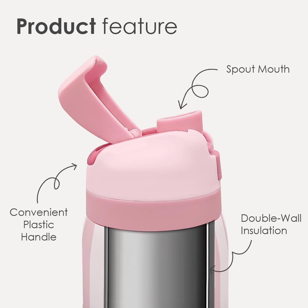 Pink Stripe VividPop | Push-button Lid Water Bottle 32oz