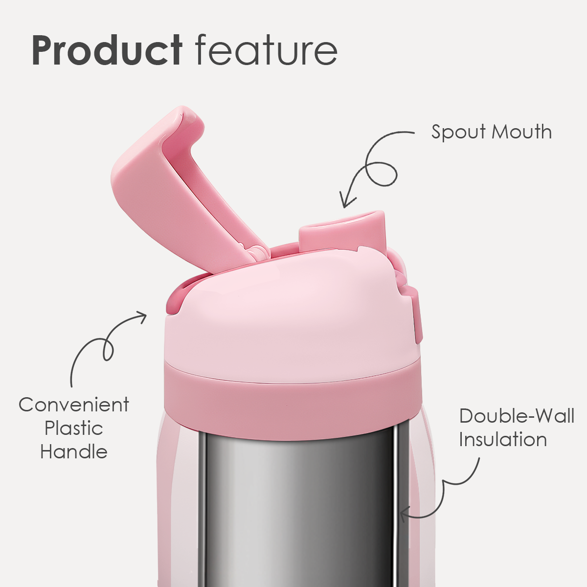 Pink Stripe VividPop | Push-button Lid Water Bottle 32oz