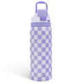Purple Checker VividPop | Push-button Lid Water Bottle 32oz