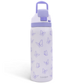 Purple Butterfly VividPop | Push-button Lid Water Bottle 32oz