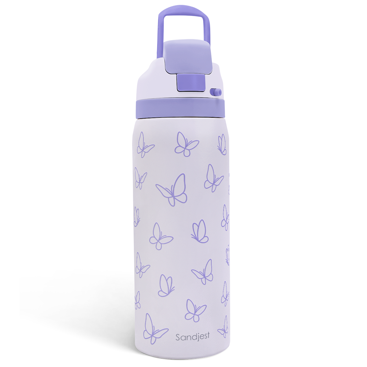 Purple Butterfly VividPop | Push-button Lid Water Bottle 32oz