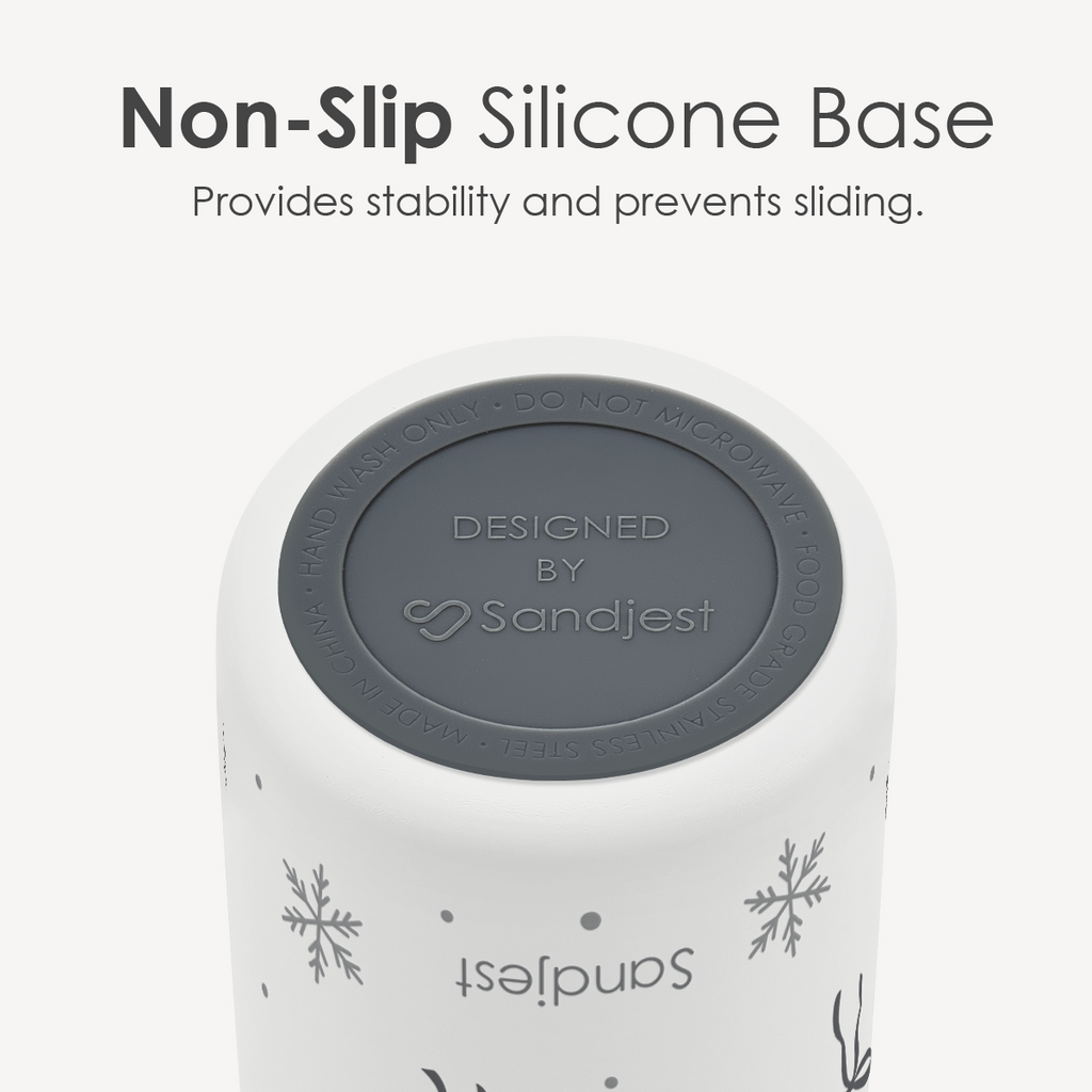 Grey Snowy VividPop | Push-button Lid Water Bottle 32oz