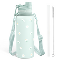 Mint Daisy CamelMate | 2-in-1 Lid Water Bottle with Strap 32oz