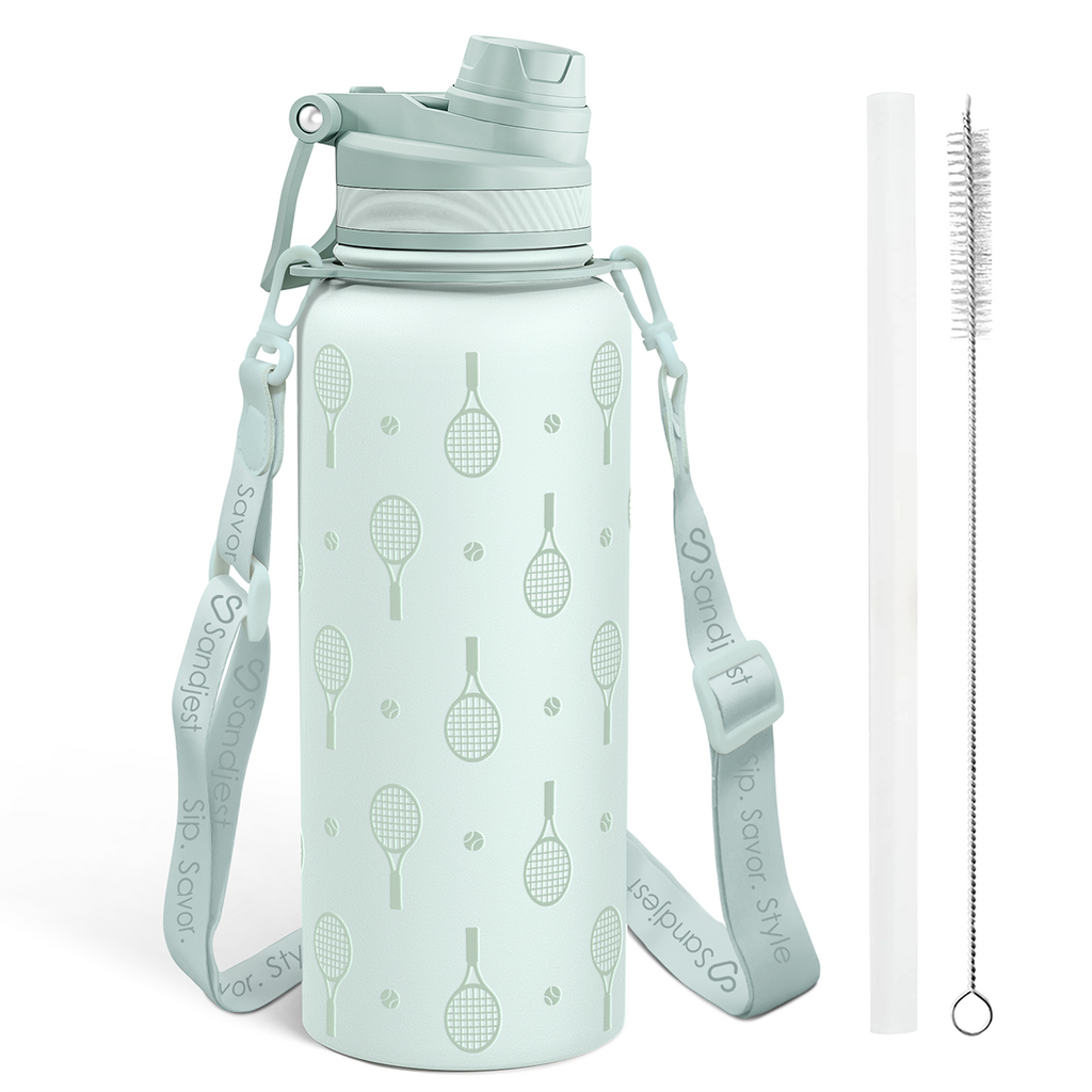 Mint Tennis CamelMate | 2-in-1 Lid Water Bottle with Strap 32oz
