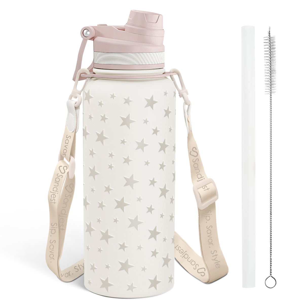Star & Moon CamelMate | 2-in-1 Lid Water Bottle with Strap 32oz