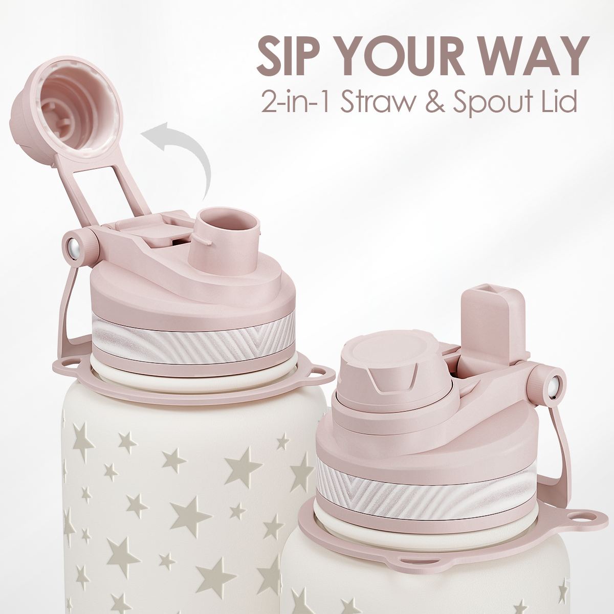 Star & Moon CamelMate | 2-in-1 Lid Water Bottle with Strap 32oz