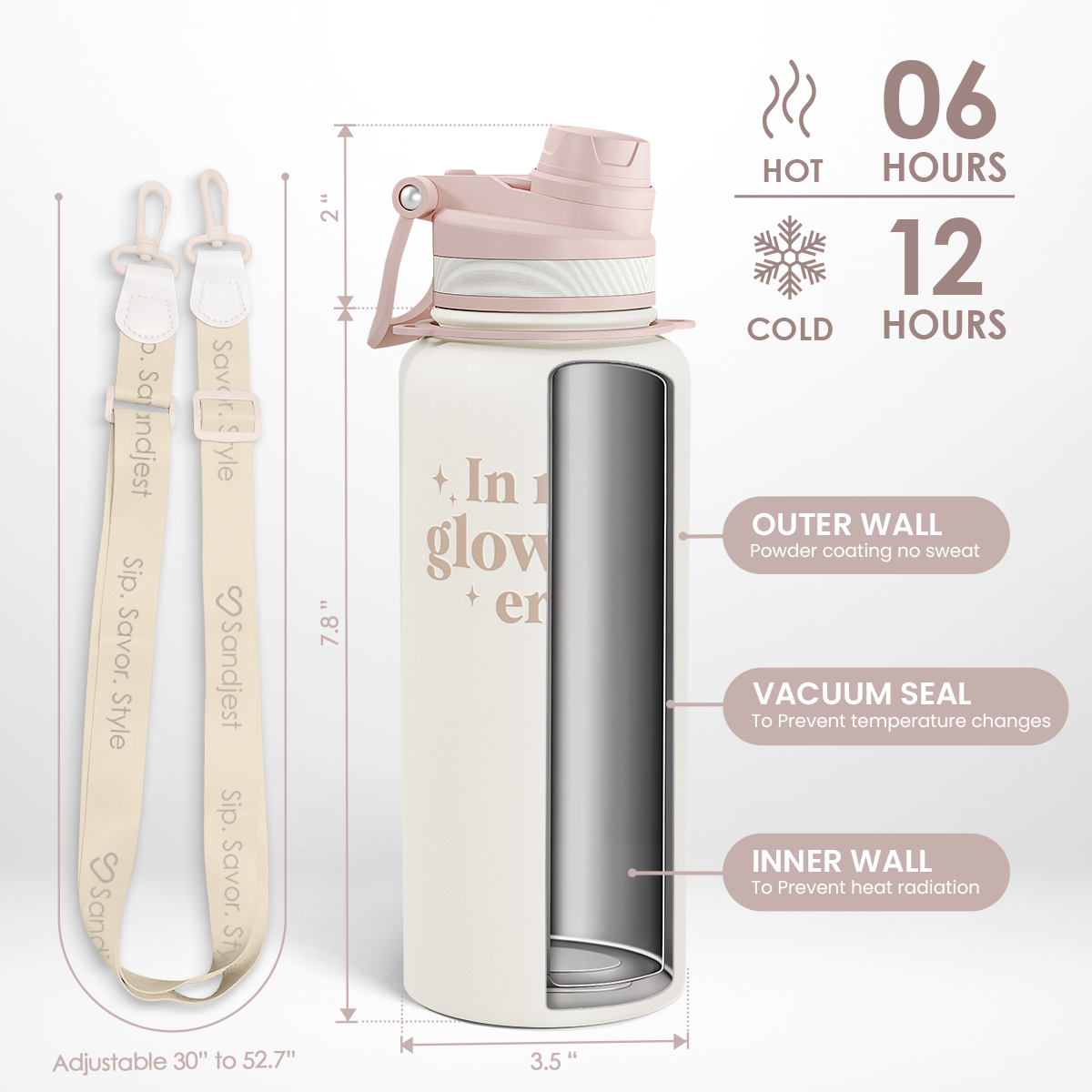 Brown Inspiration CamelMate | 2-in-1 Lid Water Bottle with Strap 32oz