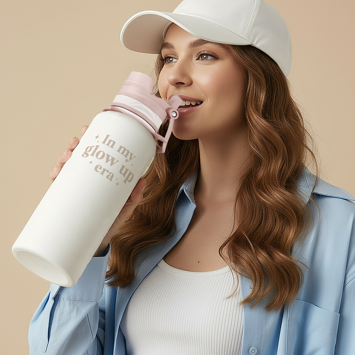 Brown Inspiration CamelMate | 2-in-1 Lid Water Bottle with Strap 32oz
