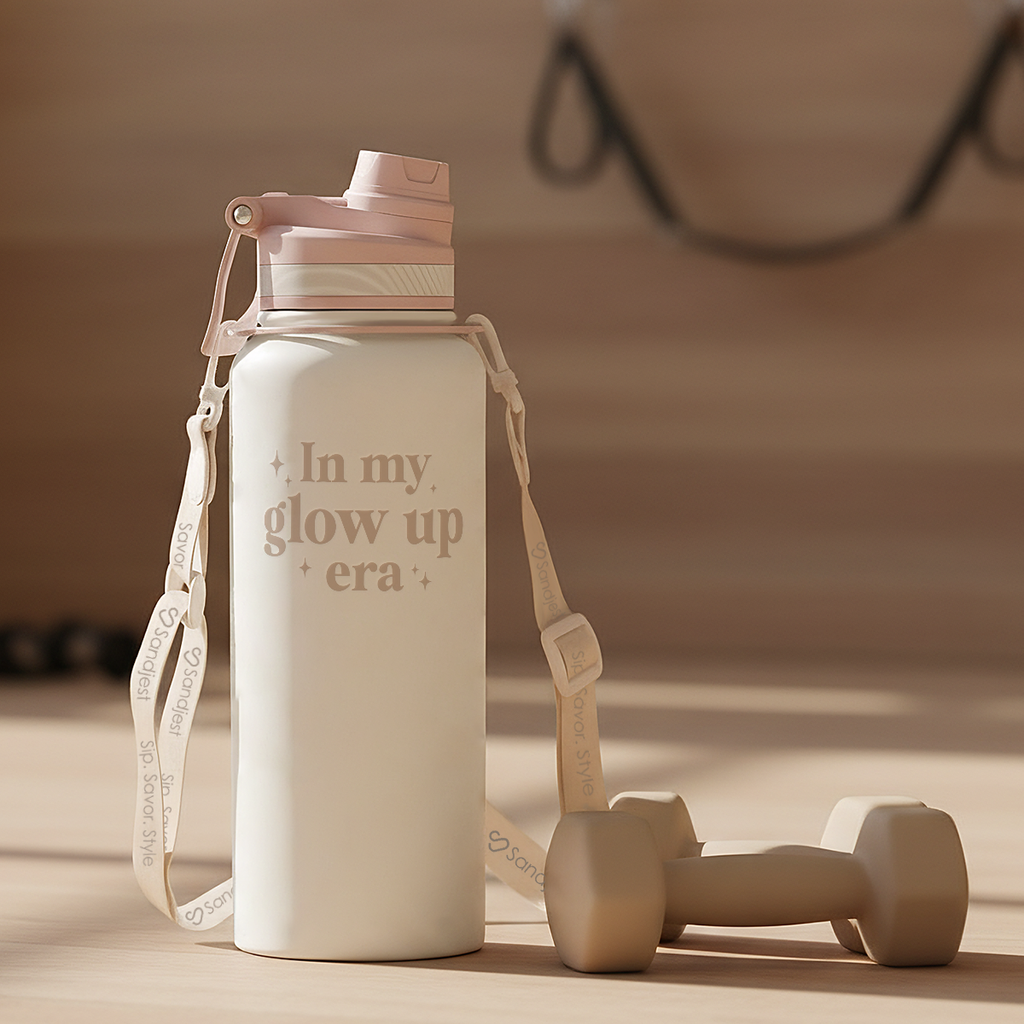 Brown Inspiration CamelMate | 2-in-1 Lid Water Bottle with Strap 32oz