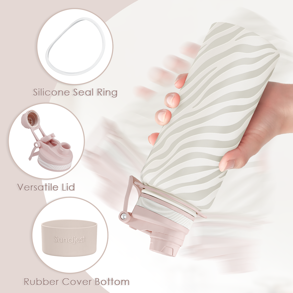 Brown Zebra CamelMate | 2-in-1 Lid Water Bottle with Strap 32oz
