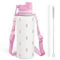 Pink Tulip CamelMate | 2-in-1 Lid Water Bottle with Strap 32oz