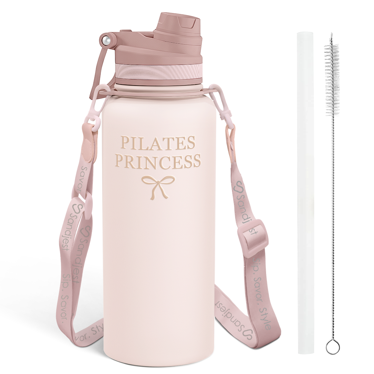 Brown Pilates CamelMate | 2-in-1 Lid Water Bottle with Strap 32oz