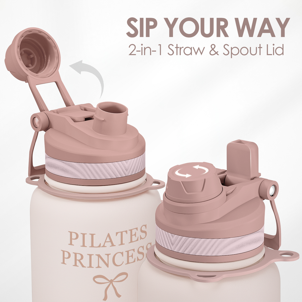 Brown Pilates CamelMate | 2-in-1 Lid Water Bottle with Strap 32oz