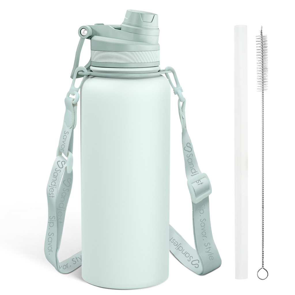 Mint CamelMate | 2-in-1 Lid Water Bottle with Strap 32oz