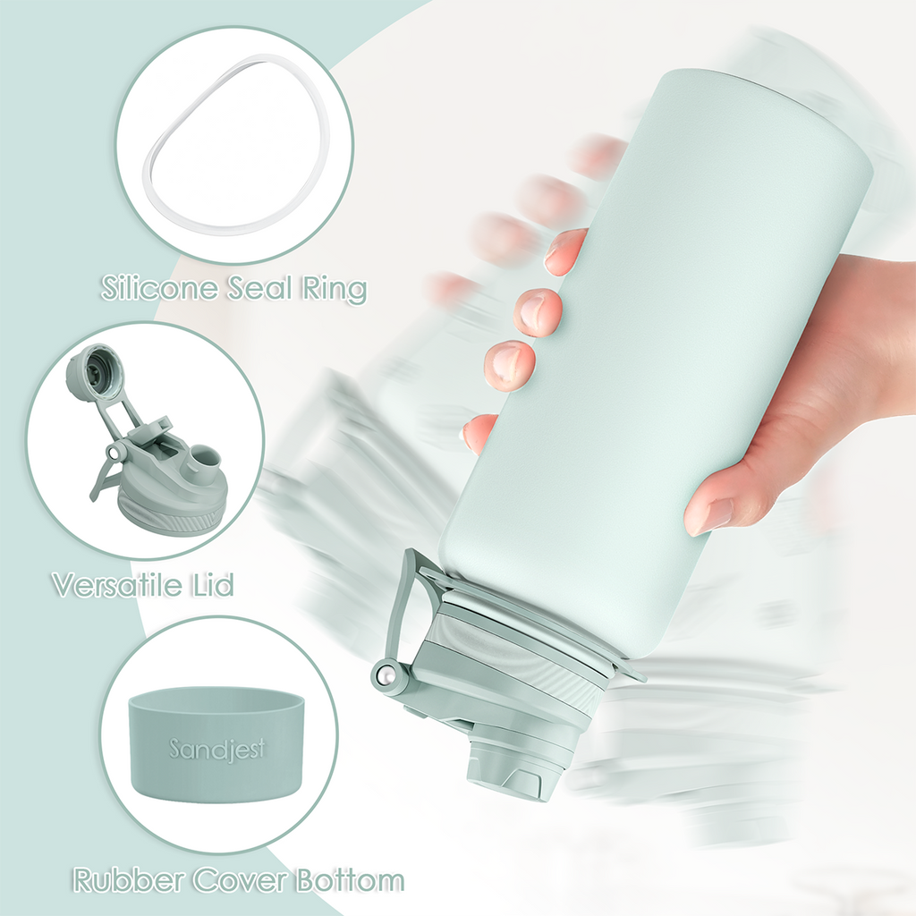 Mint CamelMate | 2-in-1 Lid Water Bottle with Strap 32oz