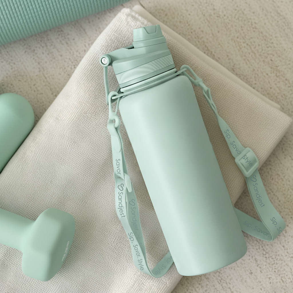 Mint CamelMate | 2-in-1 Lid Water Bottle with Strap 32oz