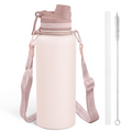 Brown CamelMate | 2-in-1 Lid Water Bottle with Strap 32oz