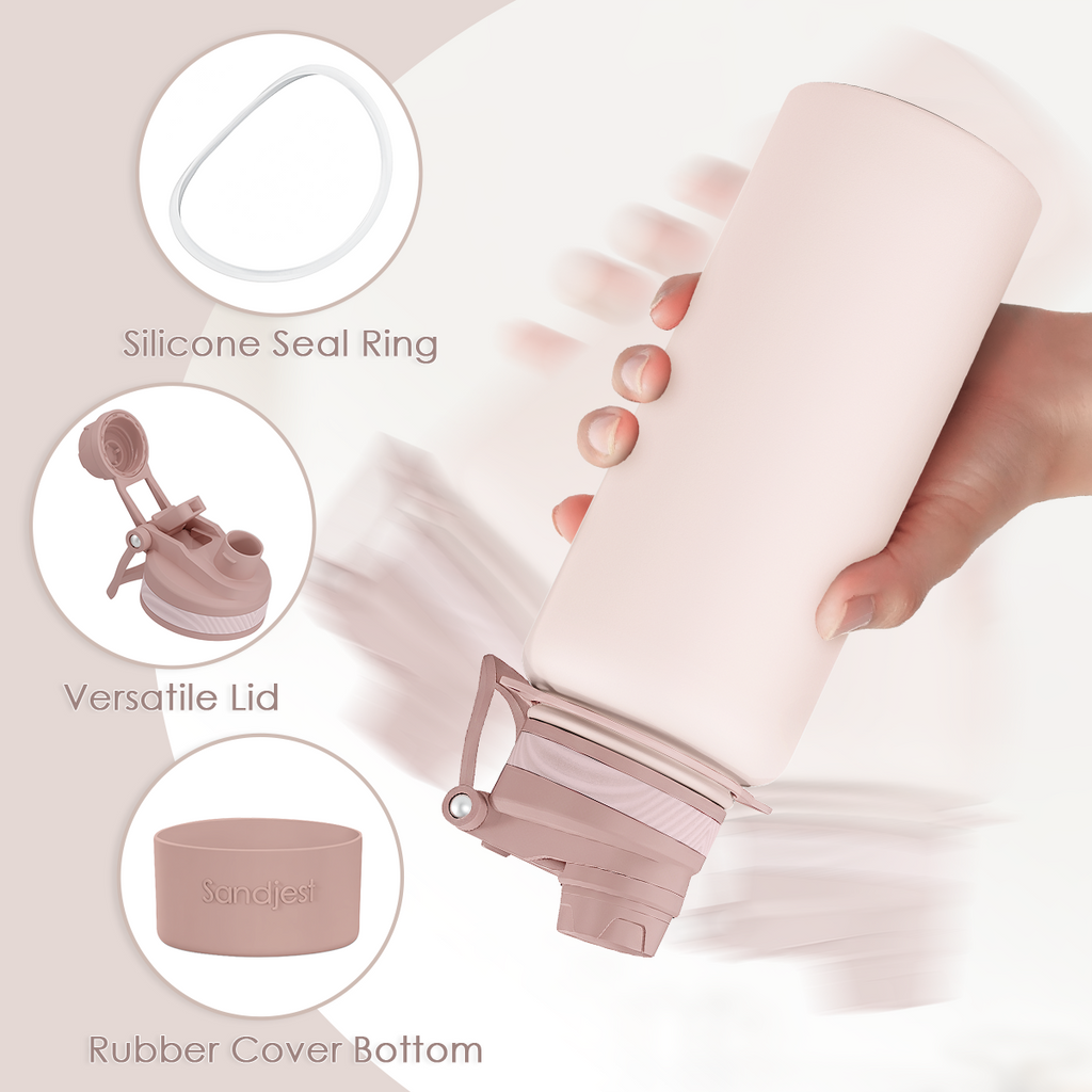 Brown CamelMate | 2-in-1 Lid Water Bottle with Strap 32oz