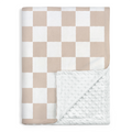 Brown Checker CuddleDot | Baby Minky Dotted Blanket