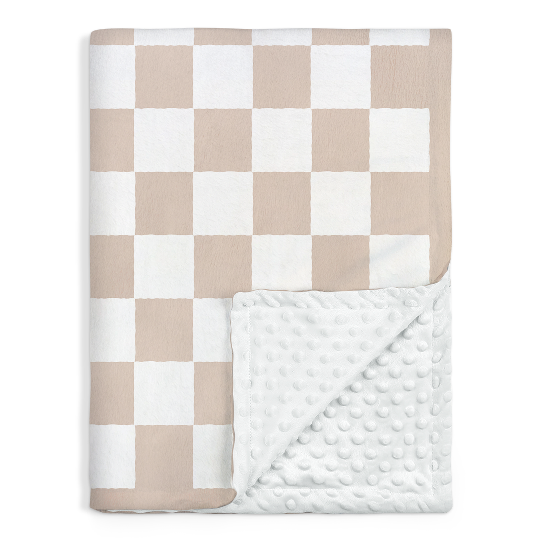 Brown Checker CuddleDot | Baby Minky Dotted Blanket