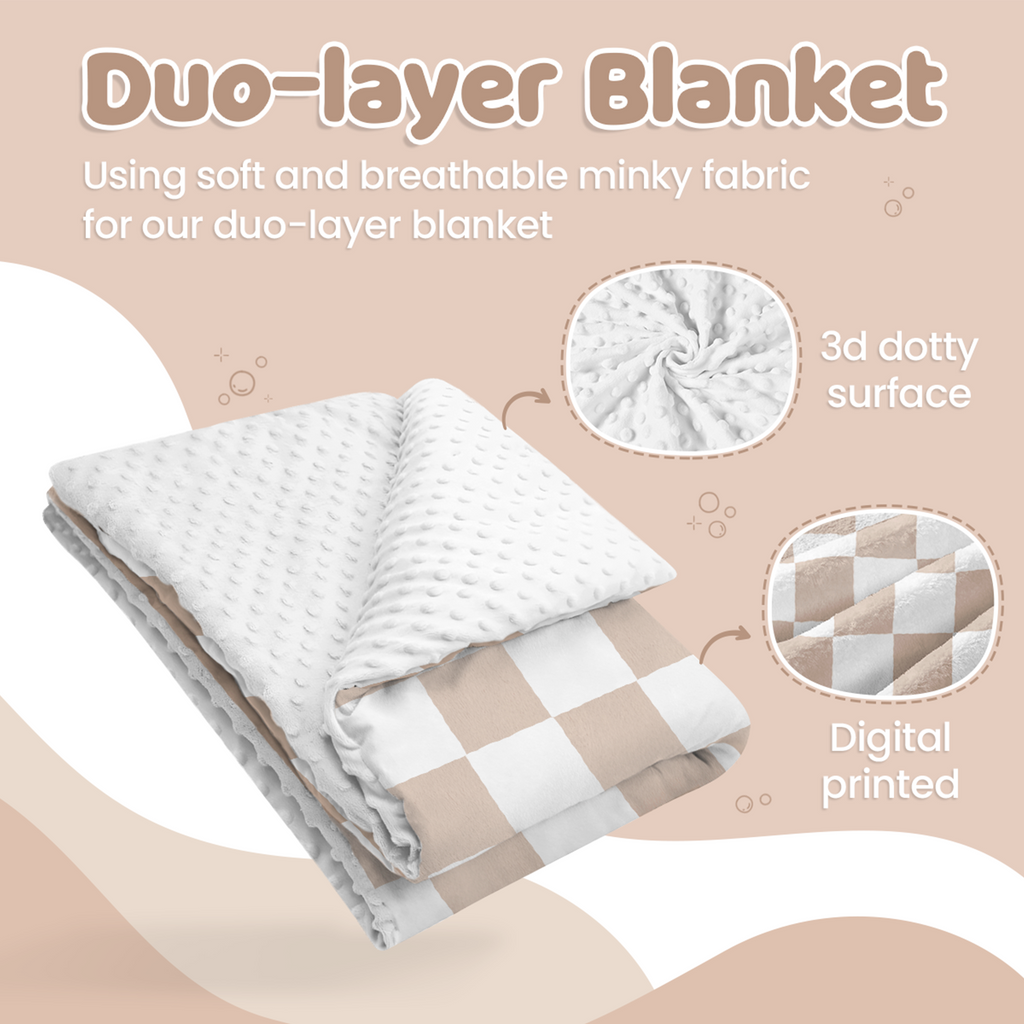 Brown Checker CuddleDot | Baby Minky Dotted Blanket