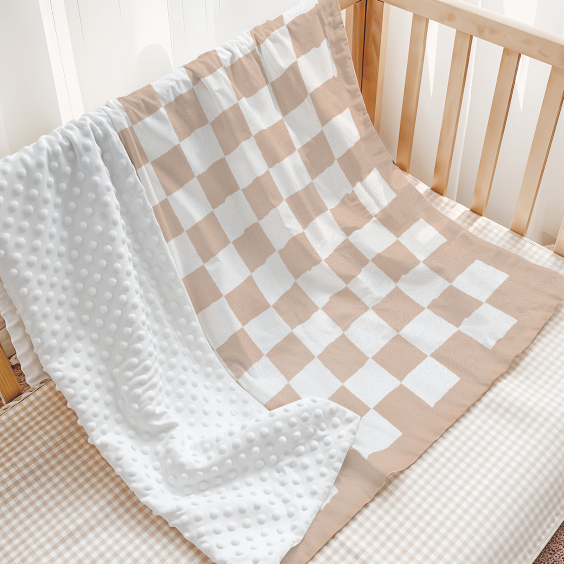 Brown Checker CuddleDot | Baby Minky Dotted Blanket