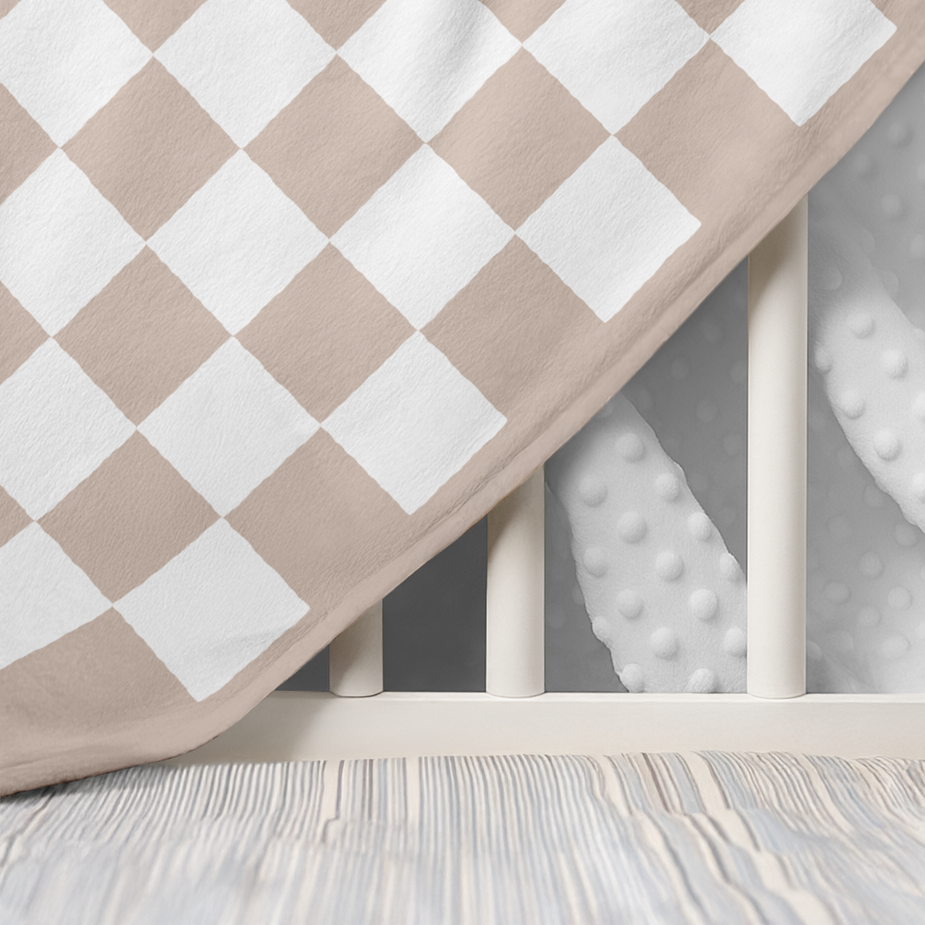 Brown Checker CuddleDot | Baby Minky Dotted Blanket