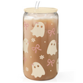 Boo GlassGlow | Glass Tumbler with Acrylic Lid 16oz