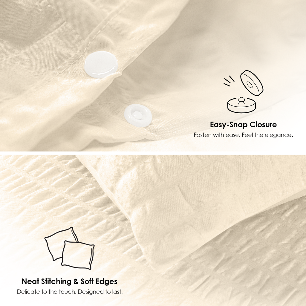 CozyDrift Seersucker Duvet Cover Set