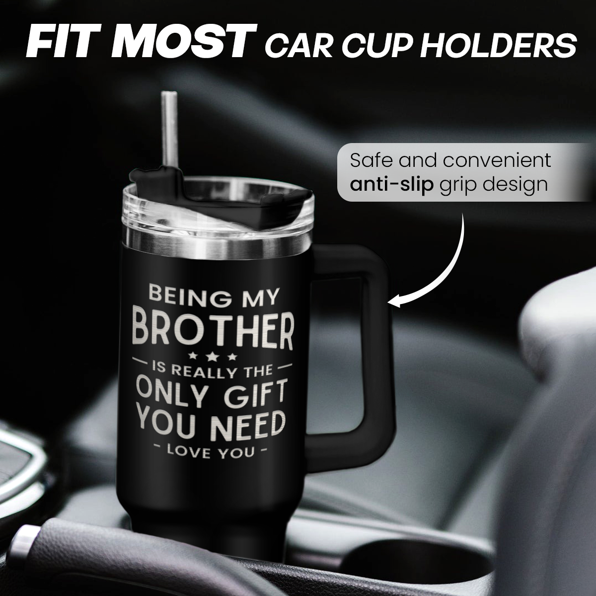 Black Brother Quencher Tumbler with Handle 40oz
