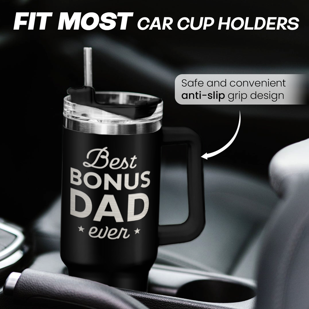 Bonus Dad Quencher Tumbler with Handle 40oz