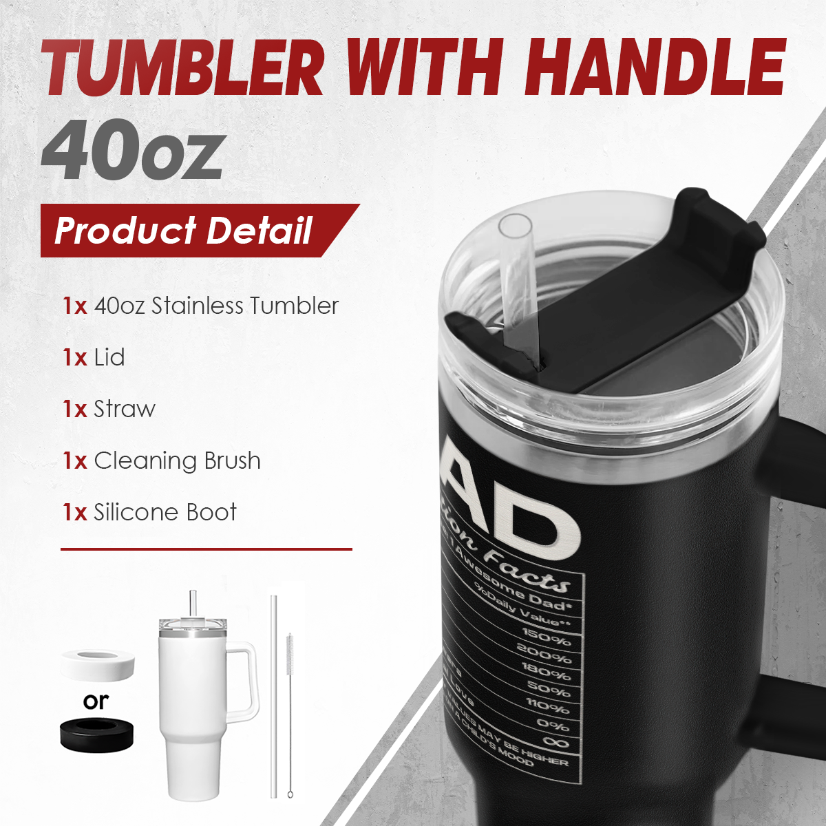Dad Quencher Tumbler with Handle 40oz