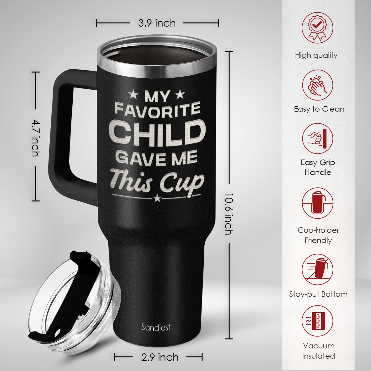 Dad Quencher Tumbler with Handle 40oz