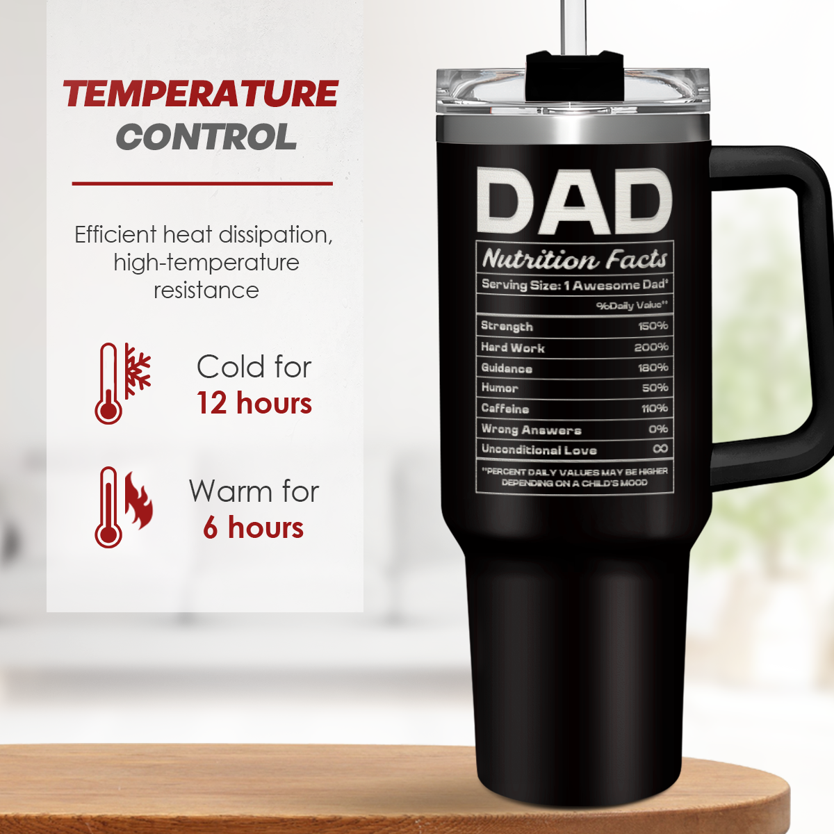 Dad Quencher Tumbler with Handle 40oz