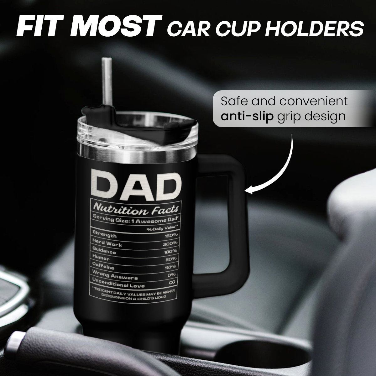 Dad Quencher Tumbler with Handle 40oz