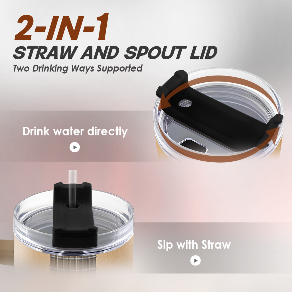 Brown Guitar Quencher Tumbler with Handle 40oz